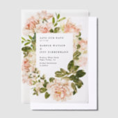 Elegant Floral Waterverf Wedding Save the Date Vellum Uitnodigingen (Offset)