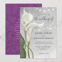Elegant Floral Waterverf White Calla Lily Wedding