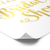 Elegant Floral Waterverf White Gold Vrijgezellenfe Poster (Hoek)