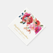 Elegant Floral Waterverf White Gold Wedding Servet (Hoek)