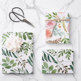 Elegant Floral Waterverven Inpakpapier Vel