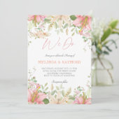 Elegant Floral "We Do" Wedding Party Kaart (Staand voorkant)