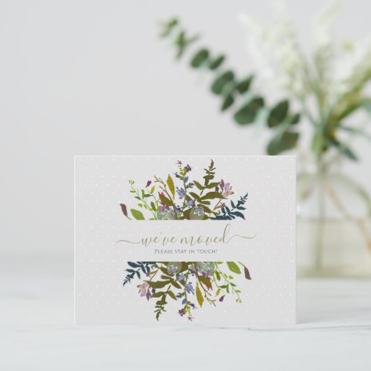 Elegant Floral We hebben het script aangekondigd Briefkaart (Staand voorkant)