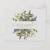 Elegant Floral We hebben het script aangekondigd Briefkaart (Voorkant)