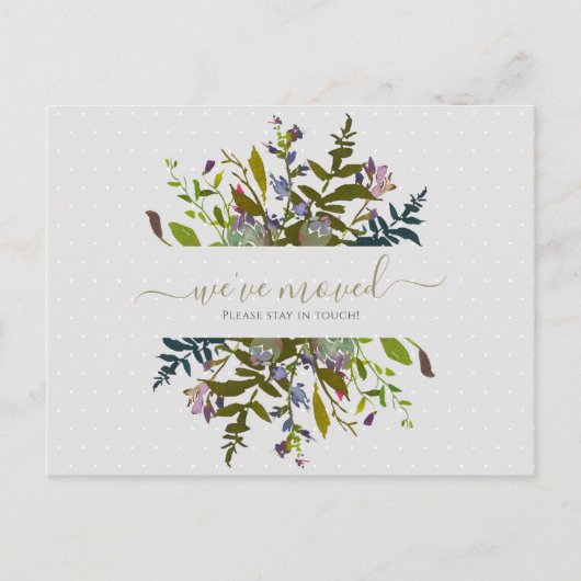 Elegant Floral We hebben het script aangekondigd Briefkaart (Voorkant)