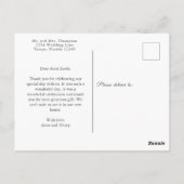 Elegant Floral Weddenschap Dank u voor de zwarte r Briefkaart (Achterkant)