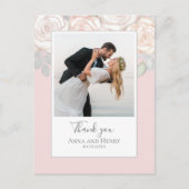 Elegant Floral Weddenschap Dank u voor de zwarte r Briefkaart (Voorkant)