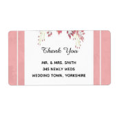 Elegant Floral Weddenschap Hartelijk dank Etiket (Voorkant)