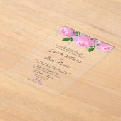 Elegant Floral Wedding Acryl Uitnodigingen (Laagn)