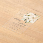 Elegant Floral Wedding Acrylic Invitation Acryl Uitnodigingen (Laagn)