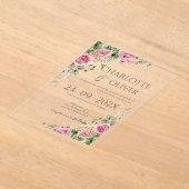 Elegant Floral Wedding Acrylic Invitation Acryl Uitnodigingen (Laagn)