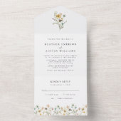 Elegant Floral Wedding All in One Uitnodiging (Binnen)
