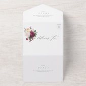 Elegant Floral Wedding All In One Uitnodiging (Buitenkant)