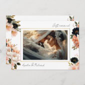 Elegant Floral Wedding Announcement Card Kaart (Voorkant / Achterkant)