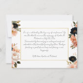 Elegant Floral Wedding Announcement Card Kaart (Achterkant)