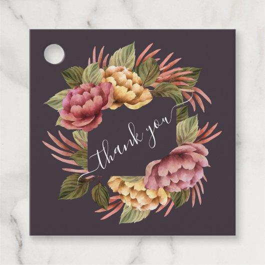 Elegant Floral Wedding Bedankjes Labels (Voorkant)