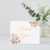 Elegant Floral Wedding Bedankkaart (Staand voorkant)