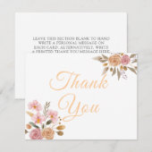 Elegant Floral Wedding Bedankkaart (Voorkant / Achterkant)