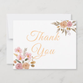 Elegant Floral Wedding Bedankkaart