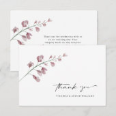 Elegant Floral Wedding Bedankkaart (Voorkant / Achterkant)