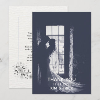 Elegant Floral Wedding Bedankkaart