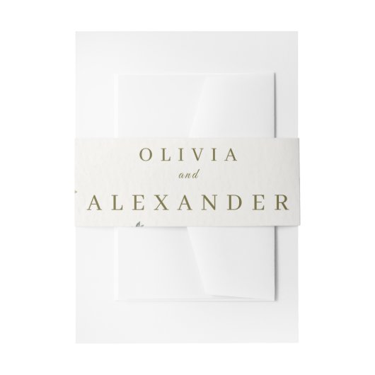 Elegant Floral Wedding Belly Band | Watercolor  Uitnodigingen Wikkel (Voorkant Voorbeeld)