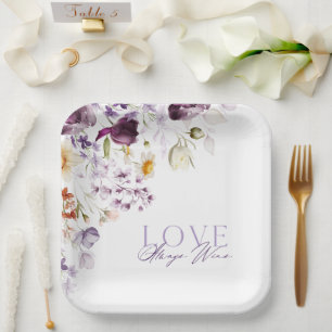 Elegant Floral Wedding Bord – Liefde wint altijd