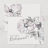 Elegant Floral Wedding Bridesmaid proposal Kaart (Voorkant / Achterkant)
