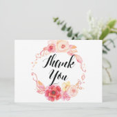 Elegant Floral Wedding Dank je kaarten met adem (Staand voorkant)