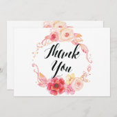 Elegant Floral Wedding Dank je kaarten met adem (Voorkant / Achterkant)