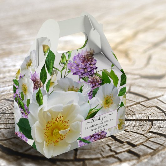 Elegant Floral Wedding Dank je wel voor de doos Bedankdoosjes