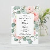 Elegant Floral Wedding Design Kaart (Staand voorkant)