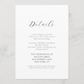 Elegant Floral Wedding Details Card | Double-Sided Kaart (Achterkant)