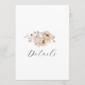 Elegant Floral Wedding Details Card | Double-Sided Kaart (Voorkant)