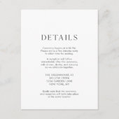 Elegant Floral Wedding Details Card RSVP Kaartje (Voorkant)
