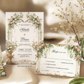 Elegant Floral Wedding Details Enclosure Card