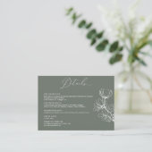 Elegant Floral Wedding Details Enclosure Card Informatiekaartje (Staand voorkant)