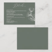 Elegant Floral Wedding Details Enclosure Card Informatiekaartje (Voorkant / Achterkant)