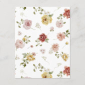 Elegant Floral Wedding Details Informatiekaartje (Achterkant)