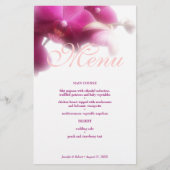 Elegant Floral Wedding Dinner Menu Kaart (Voorkant)