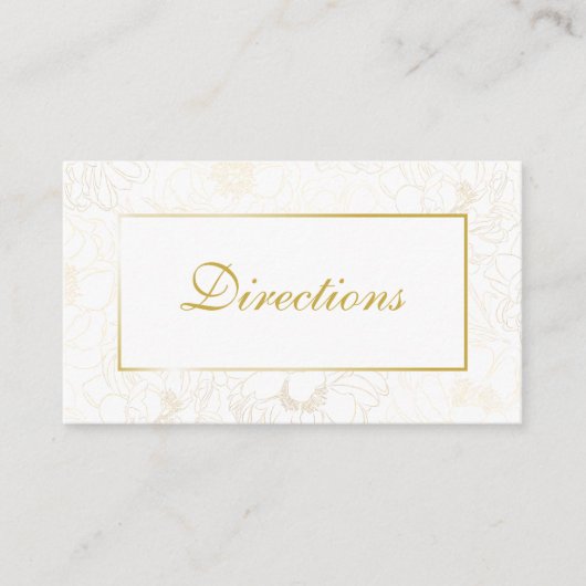 Elegant Floral Wedding Directions Enclosure Card Informatiekaartje (Voorkant)