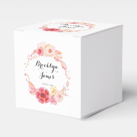 Elegant Floral Wedding Favor Boxes with Wreater Bedankdoosjes (Voorkant Zijde)