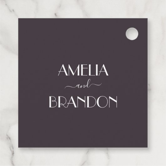 Elegant Floral Wedding Favor Labels (Achterkant)