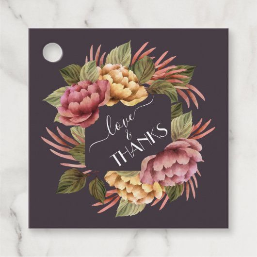 Elegant Floral Wedding Favor Labels (Voorkant)