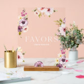 Elegant Floral Wedding Favor Sign Acryl Bord (Huwelijk)