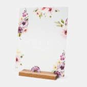 Elegant Floral Wedding Favor Sign Acryl Bord (Hoek)