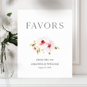 Elegant Floral Wedding Favor Sign Poster