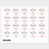 Elegant Floral Wedding Favor Stickers Round Pearls (Vel)