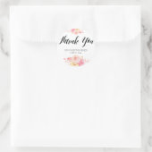 Elegant Floral Wedding Favor Stickers Round Pearls (Tas)