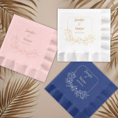 Elegant Floral Wedding Folie Servetten